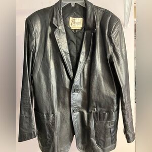 Men’s Leather Jacket/Coat, Size 46, Black, Vintage, Berman’s